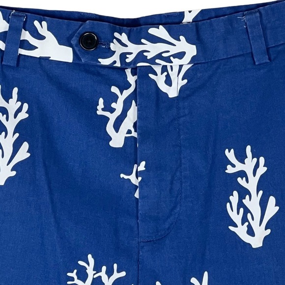 Brooks Brothers Navy & White Bermuda Shorts with Coastal Coral Print Size 36 - Picture 4 of 12